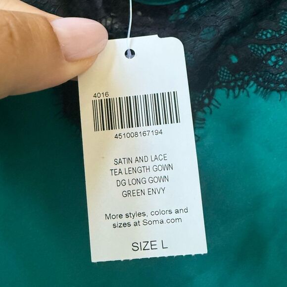 Soma Green and Black Lace Chemise - Picture 6 of 8